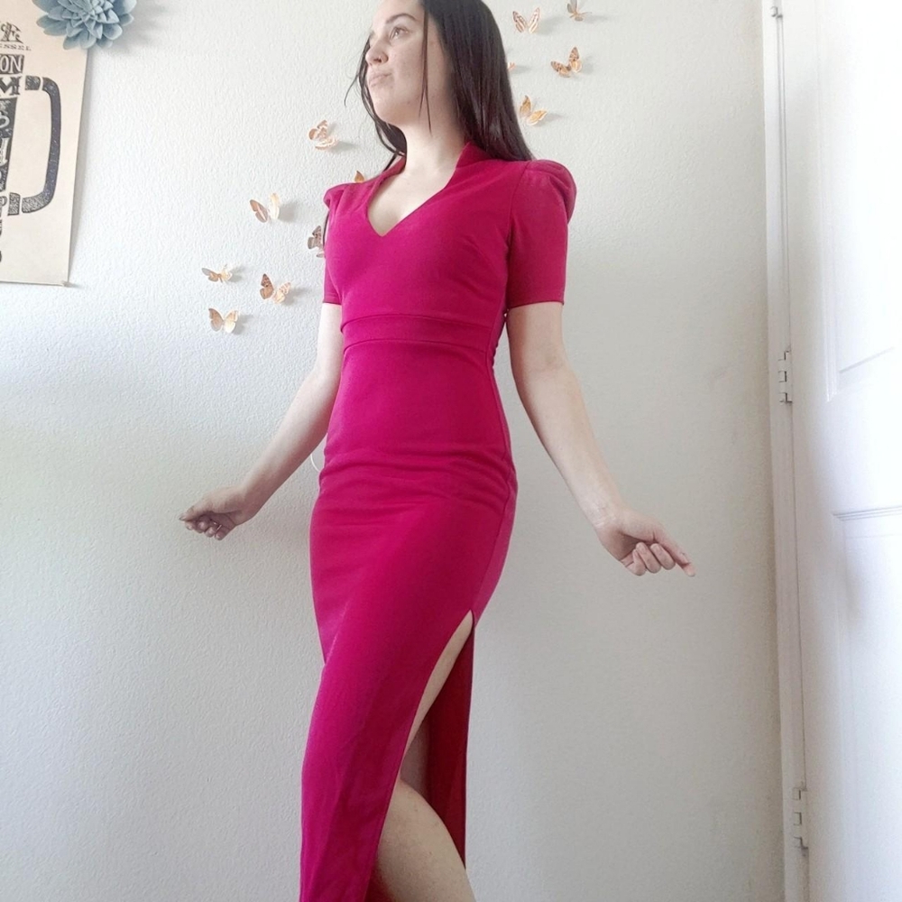 Sexy Hot Pink Maxi Dress